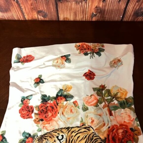 Tiger Print Floral  Dress Miroh Strapless Tube Soft Stretch Midi women fashion‎ - Picture 3 of 7